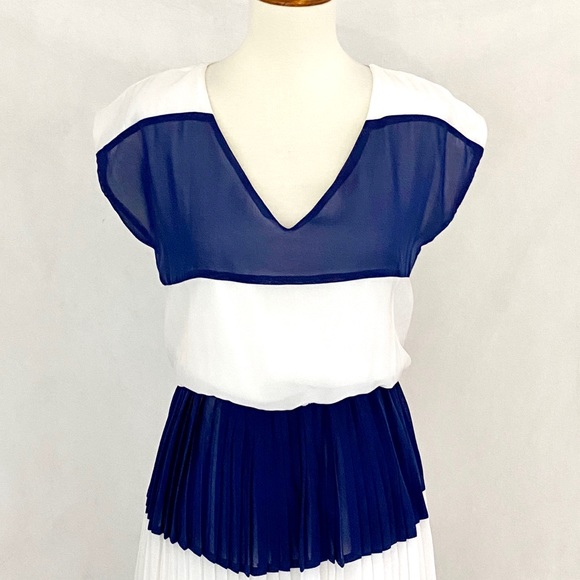 Tommy Girl Wide Striped Chiffon Pleated Dress - Picture 3 of 13